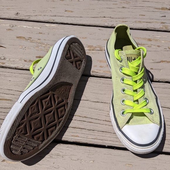 Y2K Vintage Unisex Neon Green Converse All Stars - Picture 2 of 11